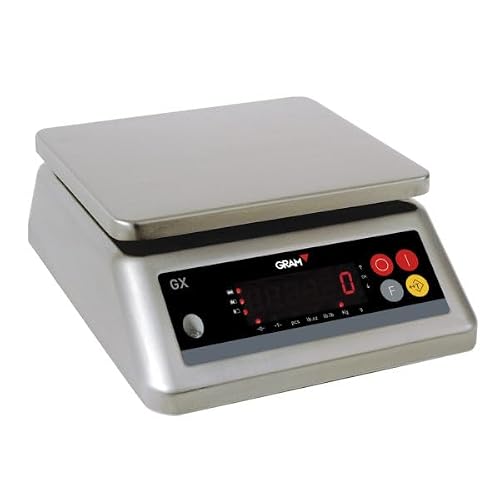 Balance de cuisine électronique Gram GX-6kg, LED, Inox et Plastique, 6kg max, Portable, Filtre électronique, Indicateur de batterie, Fonction de limites