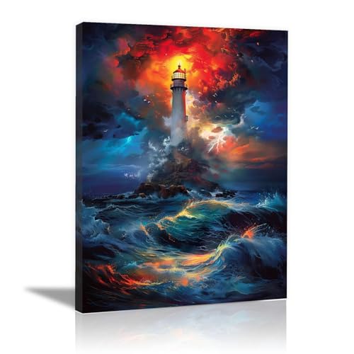 Peinture phare tableau décoration murale pour salon moderne WODJEM