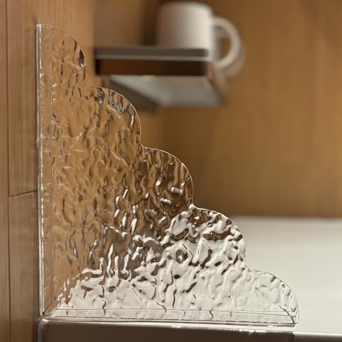 HOMUS Corner Splash Guard for Bathroom, 8.5 x 7.4 inches, Adhesive Waterproof Shield for Tub Shower Sink, 2-Pack