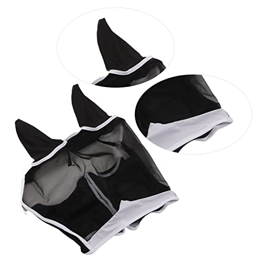 Horse Fly Mask, Horse Eye Mask Visão Estendida Proteção contra Mosquitos Removível para Cavalos (L)