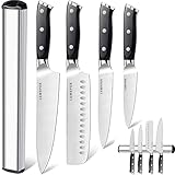 Professional Kitchen Knife Set 5PCS - 3.5-8 Inch Chef Knife Set with Magnetic Knife Holder Strip,...