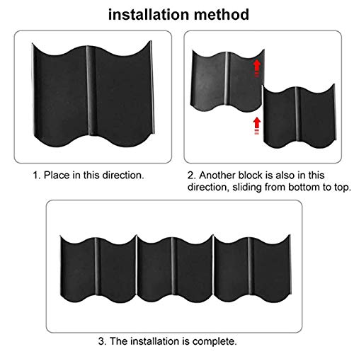 Orgrimmar 40Pcs Interlocking Landscaping Edging Kit, Plastic No-Dig Pound-In Garden Edge(6.1” X 5.3”) - Black #TOP4