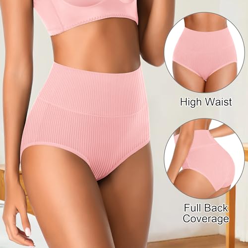 Image of Womens Underwear Full Coverage Panties for Ladies Soft Breathable Cotton Briefs High Waisted Hipster