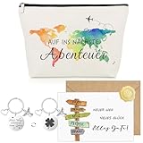 Auslandsjahr Abschiedsgeschenk Kollegen Jobwechsel Kollegin Abschiedsgeschenk Inspirierende Kosmetiktasche Schutzengel Schlüsselanhänger Grußkarte Umschlag Abschiedsgeschenk für Freundin Kollege