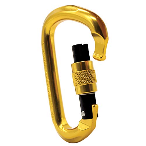Mosquetão alumínio HMS USClimb Gold 24KN Keylock CE UIAA rosca