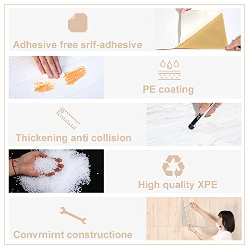 Yodely 3D Wood Stripes Wall Panels Peel And Stick, 3D Wallpaper Wooden Grain Parallel Lines Self Adhesive Waterproof Wall Panel For Door,Kitchen,Home Interior Wall Decor- 12 Pack #TOP2