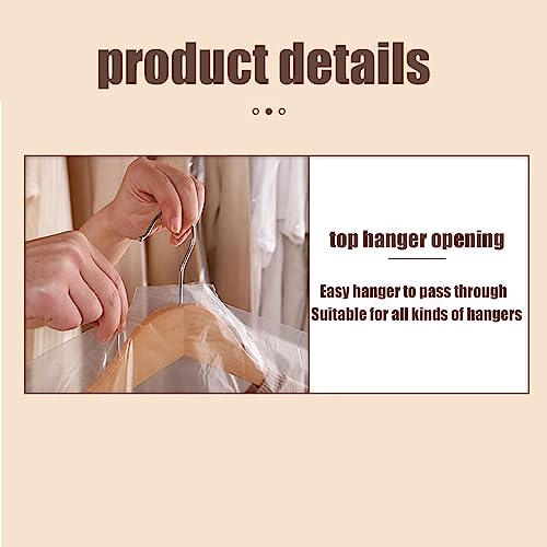 Storage Bags for Clothes,Clear Garment Bags for Hanging Clothes All Plastic Material Dust Protection，High strength toughness for Dry Cleaner, Home Storage, Clothes Storage Closet3