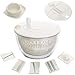 Cozary 4,5 L Centrifuga per Insalata, 7 in 1 Multifunzionale Centrifuga per Insalata con Coperchio, Asciuga Insalata con 6 Lame, Separatore di Tuorli d'Uovo, per Lavare,Asciugare, Tagliare Le Verdure immagine