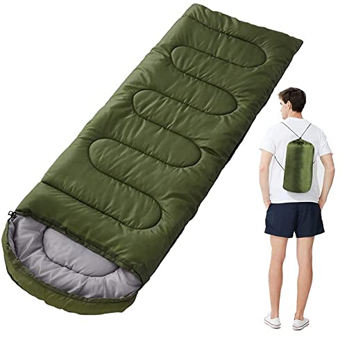 Image of Adult Camping Sleeping Bag Ultra Light Fluffy Sleeping Bag with Compression Bag for Outdoor Traveling Hiking,Comfort Temperature: 10℃~15℃