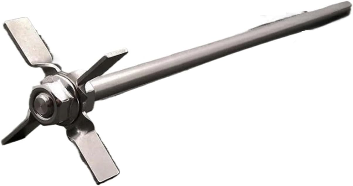 BmXauz 1set Lab 304 Stainless Steel Four-Leaf Blade with Rod 6cm 7cm 8cm Paddle ，Compatible for Laboratory Mixer Stirring Equipment(70x8x300mm)