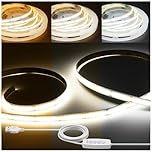 iNextStation 2M USB COB Strip Light, 2700K-6500K CCT Tunable White Tape Lights, CRI93+ Super Bright Cuttable Dimmable Lights for Bedroom TV Backlight Kitchen Under Cabinet Mirror Bookcase DIY Lighting