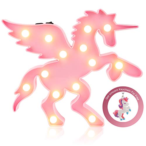 Glintee Unicorn Light Pink Pegasus with Wings Decorative Marquee Sign, Table Lamps Indoor