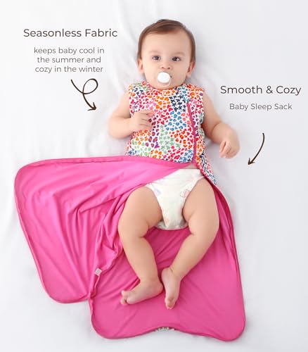 Image of Baby Sleep Sack Soft Wearable Blanket 2-Way Zipper Sleeping Bag for Girls Boys 0-3T, Viscose Made from Bamboo