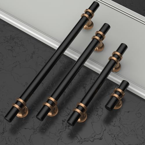 Asidrama 10 Pack Champagne Bronze and Matte Black Kitchen Cabinet Knobs Cabinet Hardware Zinc Knobs for Dresser Drawers by Asidrama - Image 6