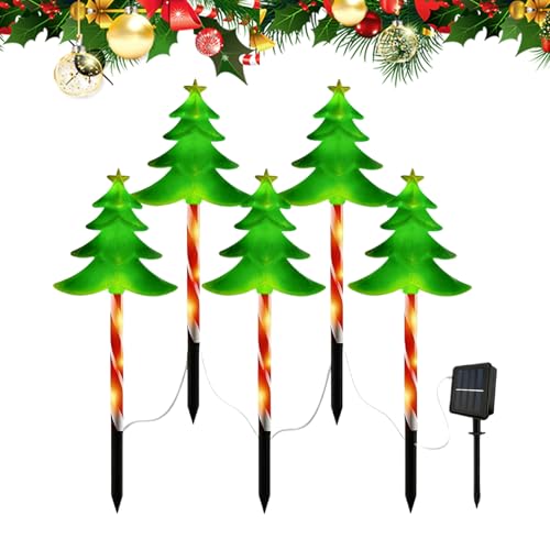 Décorations De Noël Solaires Arbre À Bonbons Économe en Énergie