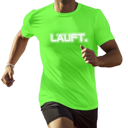 Roughtex Herren Laufshirt mit reflektierendem Print „läuft“ –...