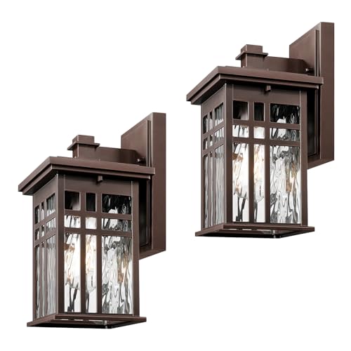zeyu 12 Inch Patio Wall Light Fixture, 2 Pack Outdoor Modern Wall Lights, Die-Cast Aluminum, Oil...