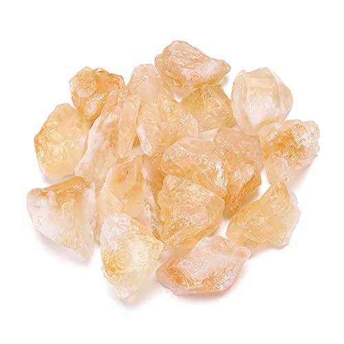 Jovivi Bulk Natural Citrine Healing Crystals Rough Stone Large 1' Raw Rock Crystals for Tumbling, Cabbing, Decoration, Wire Wrapping, Wicca & Reiki - 0.5 lb
