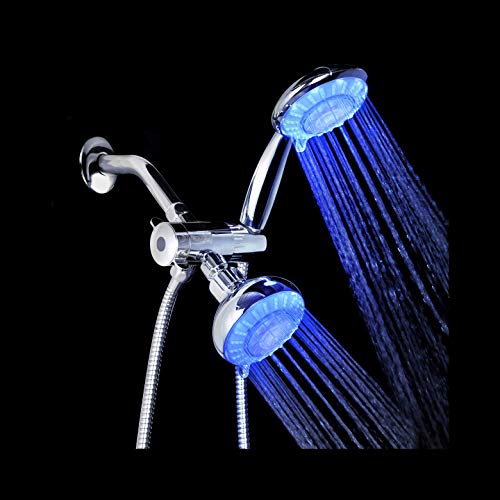 Ana Bath LSS5430CCP 4 Inch 5 Function LED Handheld Shower and LED Showerhead Combo Shower System, Chrome Plated Finish