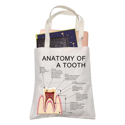 Sac à provisions assistant dentaire anatomie d'une dent en coton taille M