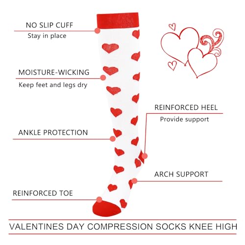 Image of Junely Compression Socks for Women Knee High Festival for Running Athletic Nurses Pregnant Women Work Support Travel Flight