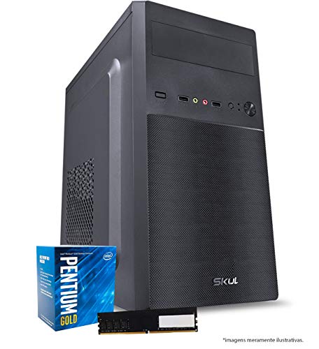 COMPUTADOR HOME H200 - PENTIUM DUAL CORE G5400 3.7GHZ MEM 4GB DDR4 SEM HD/SSD HDMI/VGA FONTE 200W