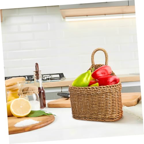 Cesta de almacenamiento colgante NOLITOY de cocina para ajos y jengibre en marrón natural 7