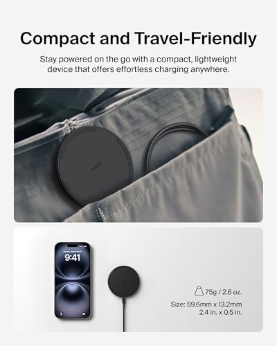 Image of Belkin 15W Wireless Charging Pad, Qi Charger with Power Adapter | iPhone 16 /15 /14, AirPods, Samsung Galaxy S25 /S24, Pixel 10 compatible, power adapter and cable included