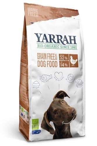 YarrahOrganic Grain-Free Dry Dog Food - For Dogs that have Difficulty Digesting Grains - Tasty Grain-Free Kibble with Organic Chicken, MSC Fish, Peas & Seaweed - 2kg