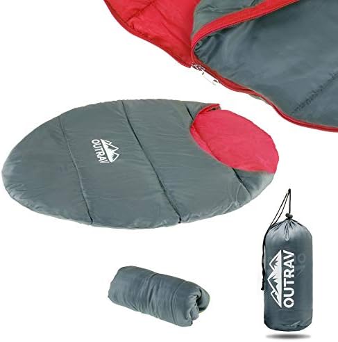 Outrav Dog Sleeping Bag - Camping Dog Bed - Extra Durable Waterproof Dog Sleeping Bag Bed - Packable Dog Bed for Camping, Hiking, Cottage and Beach – Portable Dog Bed with Stuff Sack (Red)