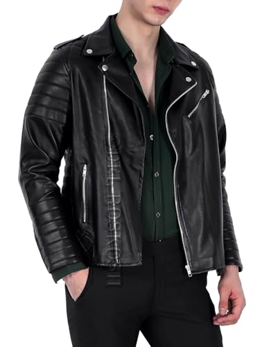Image of Leather Jacket For Men Winter Wear | Black Trending Faux Leather