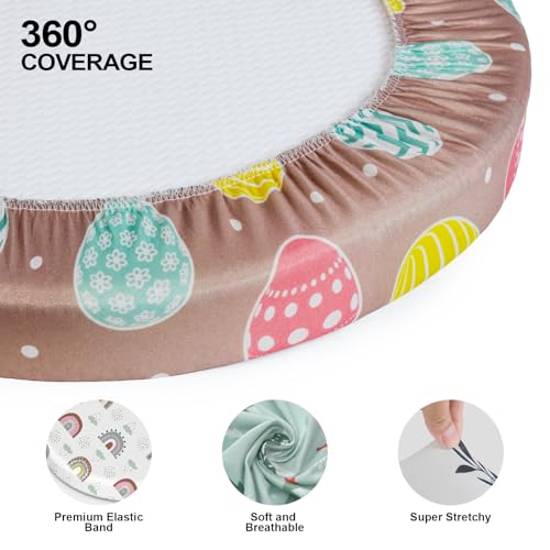 Image of Baby Bassinet Sheets for Baby Boy Girls,4-Pack Fitted Bassinet Sheets Set Compatible with Halo Bassinest Swivel Sleeper,Baby Delight,Angelbliss,32 inchX16 inch (Egg Collection)