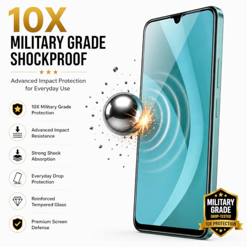 Image of ArmourPro 3D Borderless Tempered Glass for Poco C71, Poco C75 and Poco M7, Set of 2 HD Clear Screen Protectors with 3D Curved Edges, 9H Hardness, Oleophobic Coating, Case Friendly