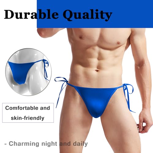 Men's Bikini Thongs Tie Side G String Comfortable T Back Briefs Adjustable Underwears2