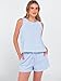 ANRABESS Womens 2 Piece Outfits Striped Summer Casual Sleeveless Tank Top Matching Shorts Lounge Sets Pajamas Beach Clothes Blue White Stripe Medium