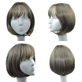 FH JIAFA - Perücke, Damen modische kurze glatte Haare Bob 7 Farben zur Auswahl Cosplay hochwertige weibliche Party Perücke (Farbe : Alder linen ash)