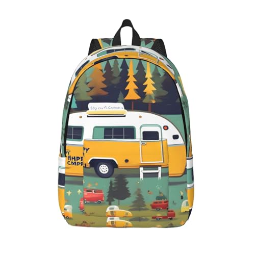 Sac à dos en toile WURTON Happy Bus pour la randonnée et le travail au quotidien