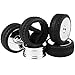 Rowiz 4PCS 12mm Hub Silver Rim & Tires RC Car Tires 1/10 On Road Racing Touring Car Disc Wheel Tyre w/Foam Inserts