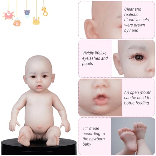 Muñeca Realista Reborn Bebé 47 cm Posaible de Silicón miniatura 3