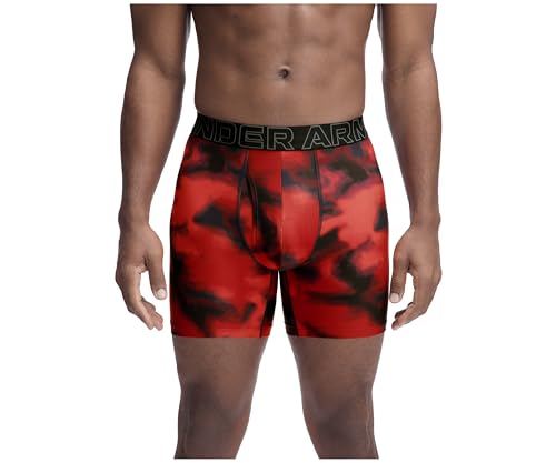 Under Armour Men's Ua Performance Tech-Print 6 Inch,Racer Red2