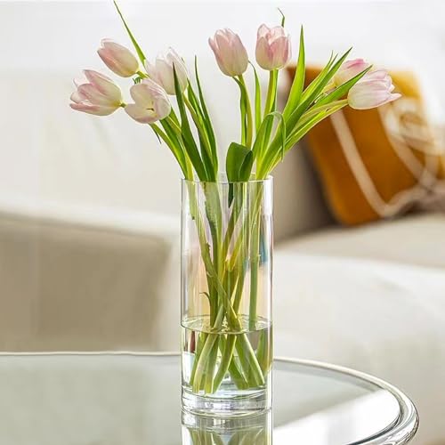 Jarrón para flores de cristal grueso con base estable de 30cm 4