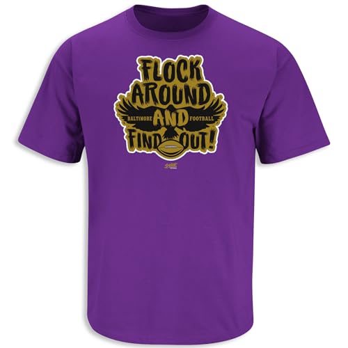 Flock Around and Find Out T-Shirt for Baltimore Football Fans (SM-5XL) (Purple Short Sleeve, Medium)