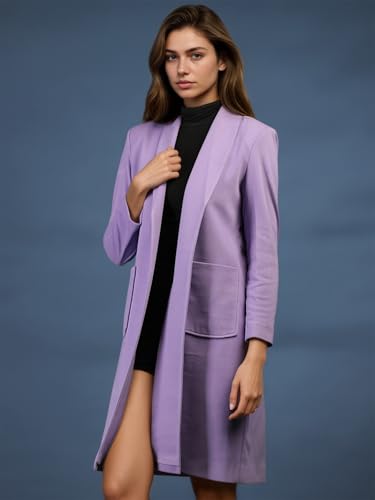 Image of CHKOKKO Women Elegant Winter Wear Warm Coat Classic Knee Length | Solid Color Design with Convenient Front Pockets | Ideal for Formal and Semi-Formal Occasions