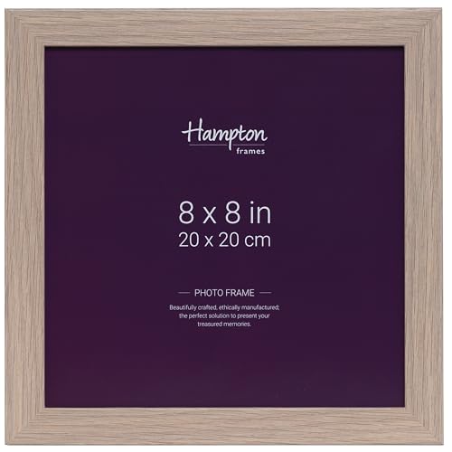 Hampton Frames SORBONNE 8x8 (20x20cm) Pack of 1 Oak Effect Picture Frame Acrylic (Non-Glass) SOR88NGX-1PK