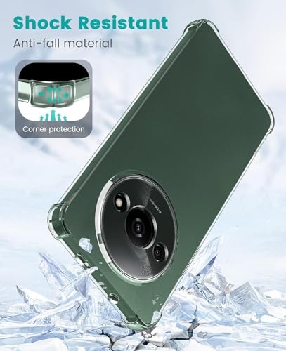 Image of BOXXO Flexible Back Cover for Mi Redmi A3 4G / A3 2024 | Back Cover Transparent Clear Shockproof Case Four Corner Protection | Slim Protective Mobile Phone Cover for Mi Redmi A3 4G / A3 2024