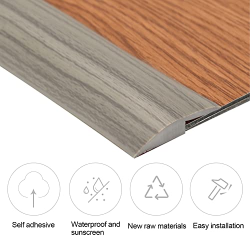 4M Übergangsprofil Selbstklebend, PVC Leiste Selbstklebend Abdeckleisten, Vinyl Übergangsschiene Abschlussprofil, Übergangsstreifen für Bodenleiste