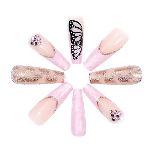 Brishow Bara Unghie Finte Farfalla Premere su