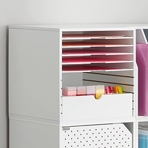 Simply Tidy White Modular Panel Cube Organize Paperwork and Documents for Home, Office, and School - 1 Pack