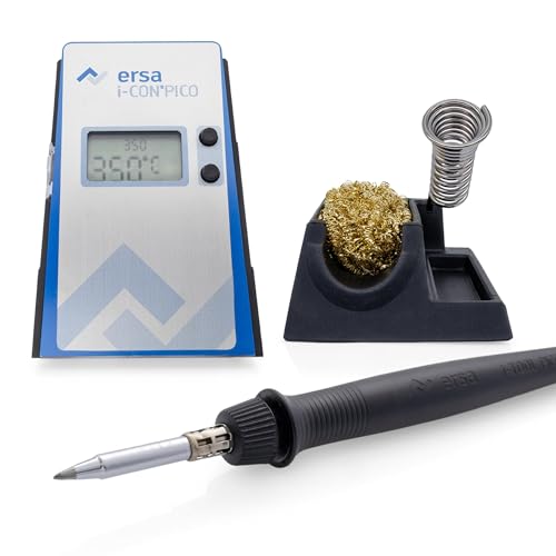 ERSA i-CON PICO Lötstation 80 Watt 150-450°C Digitale Lötstation mit ultraleichtem und ergonomischem i-TOOL PICO Lötkolben inkl. 1,6 mm Lötspitze mit microSD-Schnittstelle