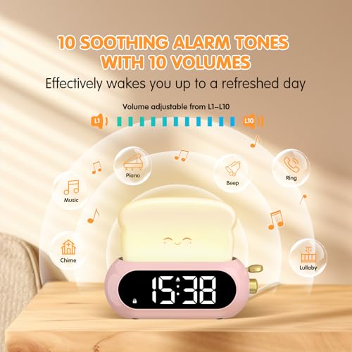 Netzu Cute Nightlight Kids Alarm Clock